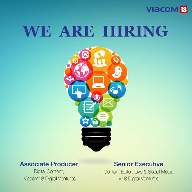 viacom18's tweet photo. Tweet : Is Digital Content your forte?Then, apply now : http://t.co/k7MRGhkzG7 http://t.co/tyjjTTyXLH #ViaJobs http://t.co/APacRYZWI8