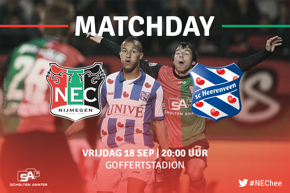 necnijmegen's tweet photo. Matchday! Vandaag ontvangen we sc Heerenveen in het Goffertstadion, aftrap om 20.00 uur. #NEChee http://t.co/u3iqZNiBvr