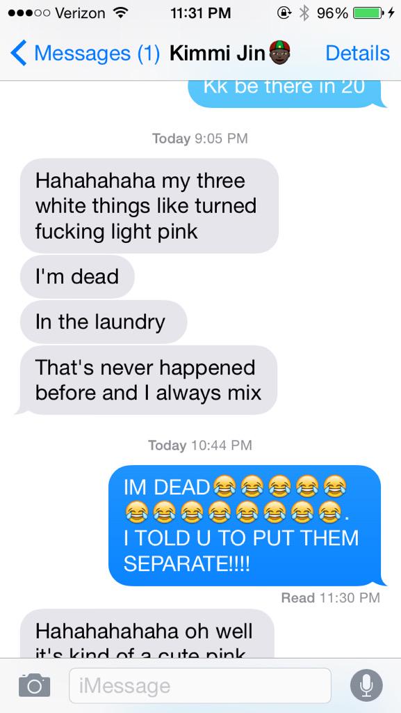 dlook5's tweet photo. When Kimmi doesn't separate her lights and darks in the wash 😂👏🏼 #typ #crying @kimmia_naaseh http://t.co/kGzOndt2AL