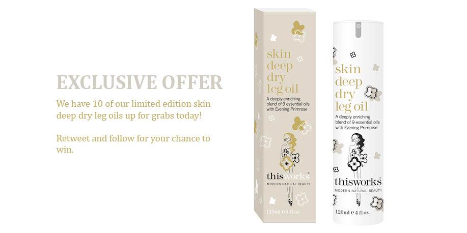 thisworks's tweet photo. With #LFW starting we're giving away 10 of our Holly Foulton Skin Deep Dry Leg Oil's. RT and Follow to win! #win http://t.co/qC4ubKtSqn