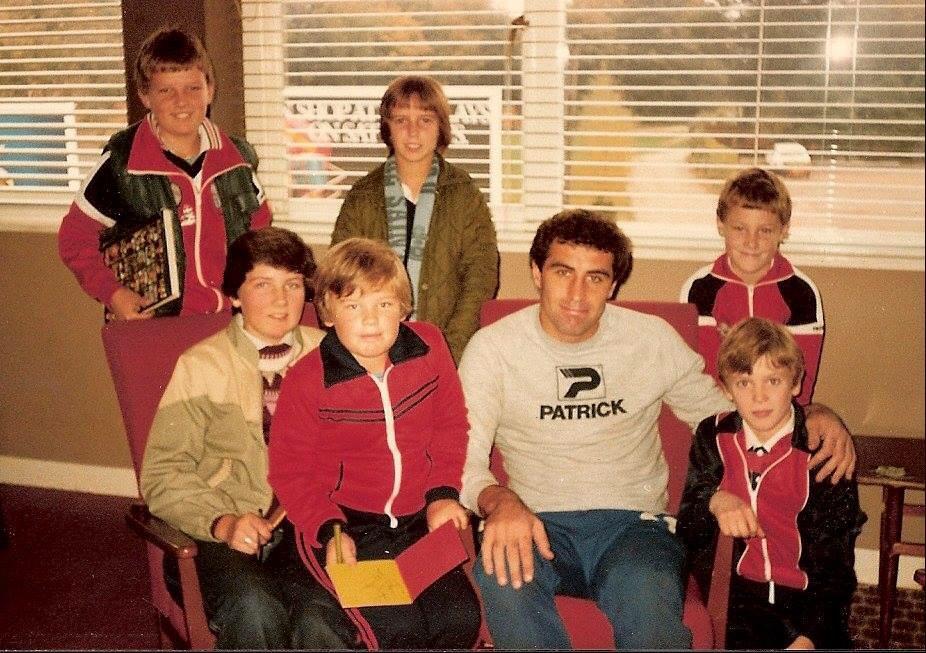 Happy birthday to England legend - here with me (little one at front w/book) around \83 