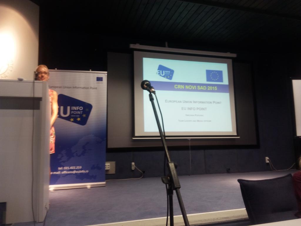 ESN_Int's tweet photo. Welcome speech by Snezana Pupovac, EU Info Point. CNR Novi Sad has started! #THISisESN #ESNevent http://t.co/TOM8bVcvTA