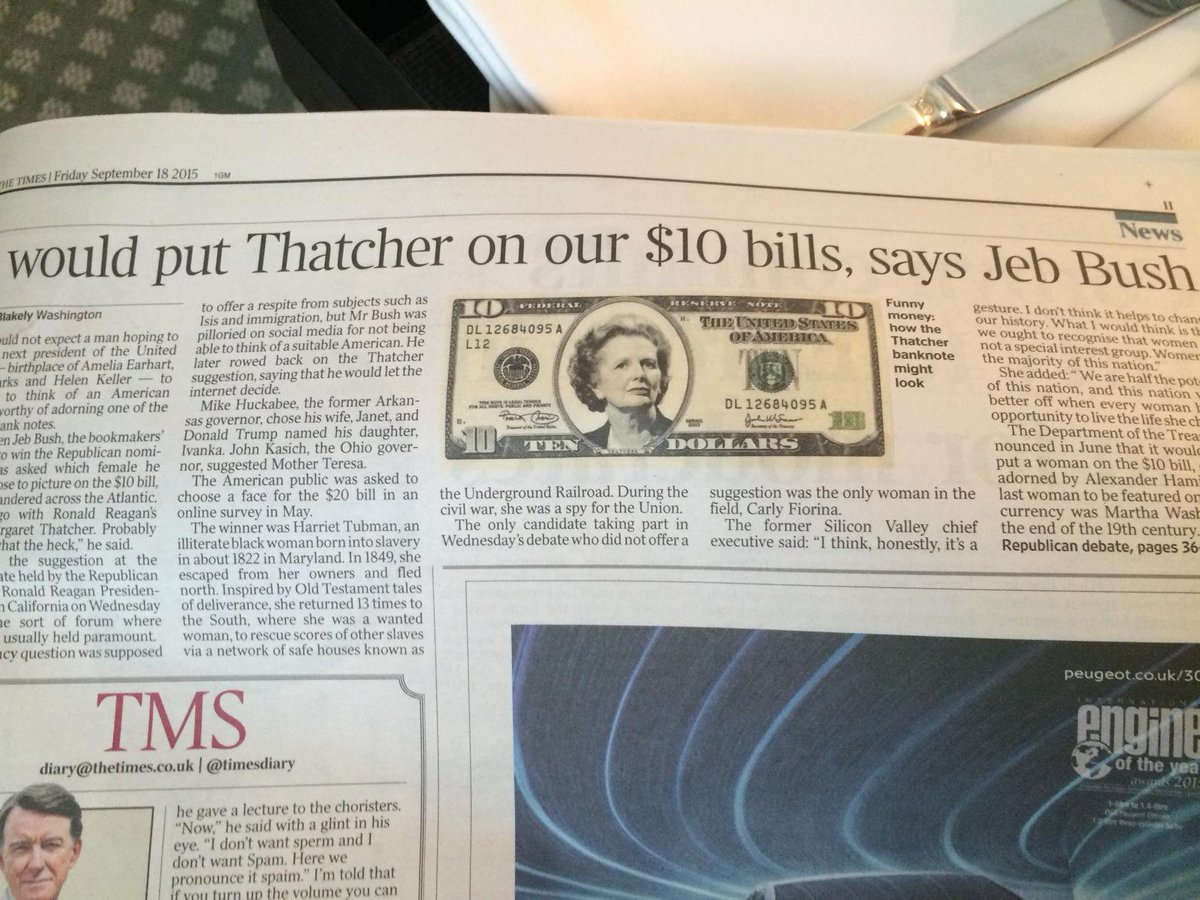 DanielAlpert's tweet photo. UK Press having a field day with @JebBush's ridiculous call for #Thather on the ten. #GOPDebate #Humiliating http://t.co/e62C24lLae