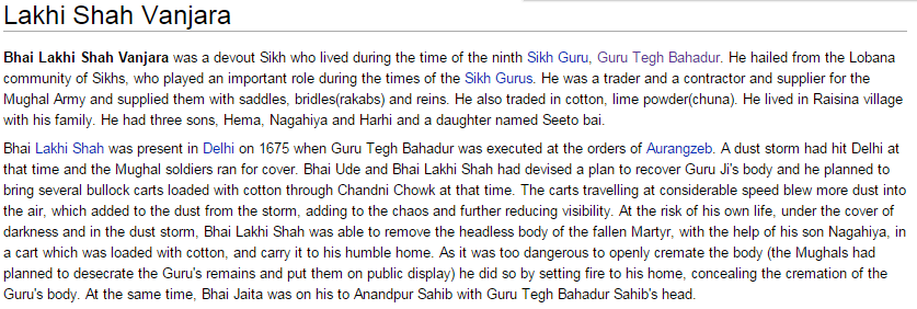 Sandeep Gupta Bhai Lakhi Vanjarai Carried Guru Tegh Bahadur Ji S Body In Bullock Cart Gave Him A Dignified Cremation Aurangzeb Http T Co Xvyik6eu3k