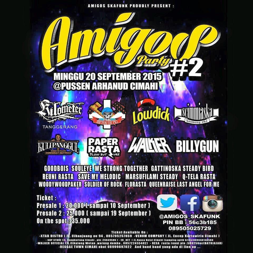 Minggu Ini at Arhanud Cimahi
<a href="/amigos_skafunk/">Araaa</a> Party #2 <a href="/KILOMETER_HC/">Kilometer Hardcore</a> @siriyai_OKPVJ <a href="/LOWDICK/">LOWDICK OFFICIAL</a> <a href="/ScimmiaSka/">S C I M M I A S K A</a> <a href="/Walkerthrash/">Walker</a>