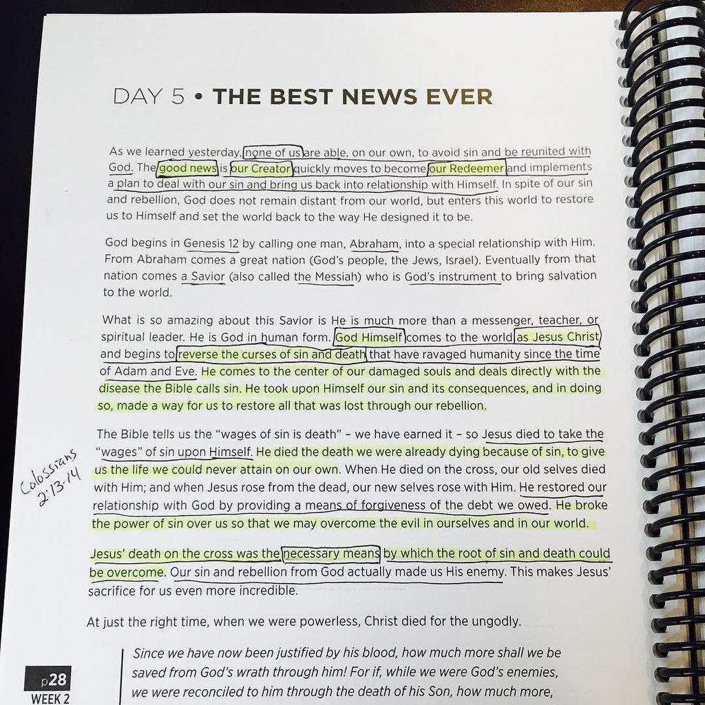 unc356's tweet photo. Rooted: Week 2, Day 5. The Best News Ever. Jesus came to our damaged souls to give us life. http://t.co/w7OQCxFg9y http://t.co/O8HDdecBiu