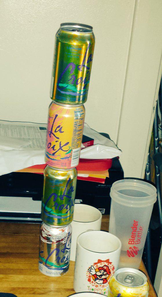 CaptainPoland5's tweet photo. I think @JoshDrauch is playing a fierce game of @enjoyLaCroix #WizardWands with cans of magic #beauty http://t.co/XsoEyJzK0a
