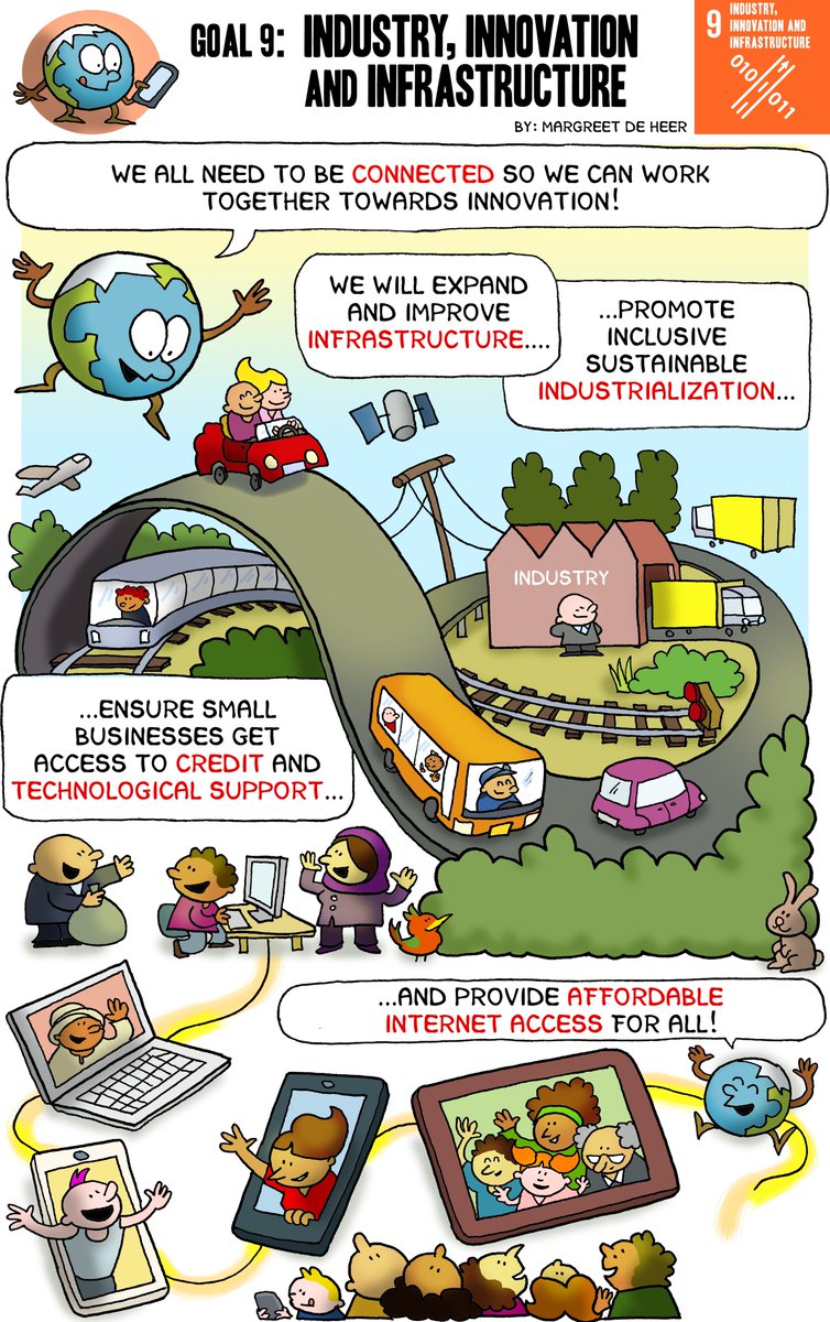 TheWorldsLesson's tweet photo. Morning! Today we tweet the rest of the cool @ComicsUniting #GlobalGoals comics - starting with #Goal9 #innovation http://t.co/sR1d9e6wwn