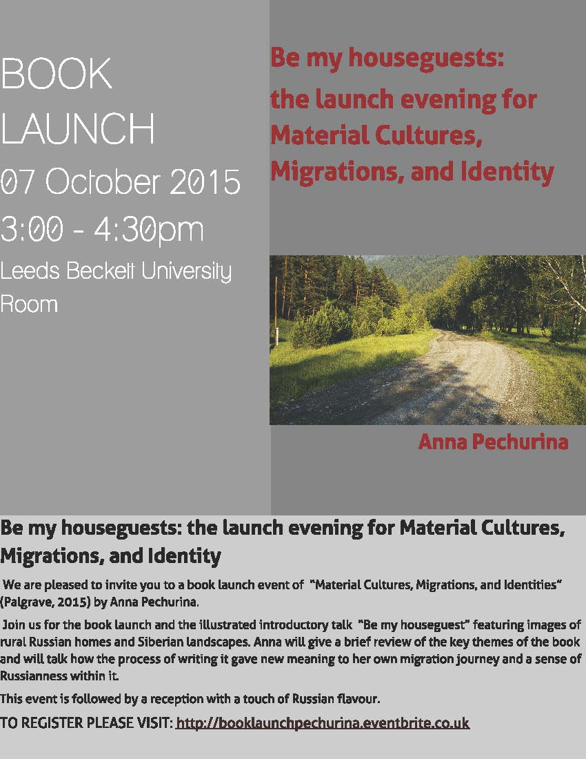 CeASR_Leeds's tweet photo. BOOK LAUNCH: Be my houseguests: the launch evening for Material Cultures, Migrations, and Identity http://t.co/CYtH8GG0Nx