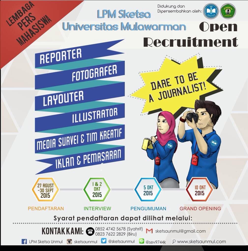 SketsaUnmul's tweet photo. Mau gabung tapi bingung gimana caranya. Jangan khawatir! Silakan cek poster ini ya adik-adik~ @pamb2015_ http://t.co/6hwCmYo1SY