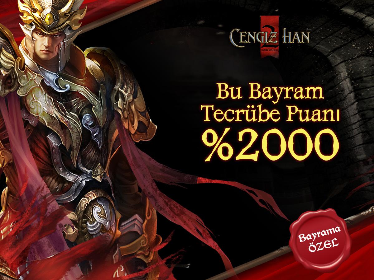 18-28 Eylül tarihleri arasında Cengiz Han 2'de %2000 oranında Tecrübe Puanı etkinliği seni bekliyor cesur savaşçı!