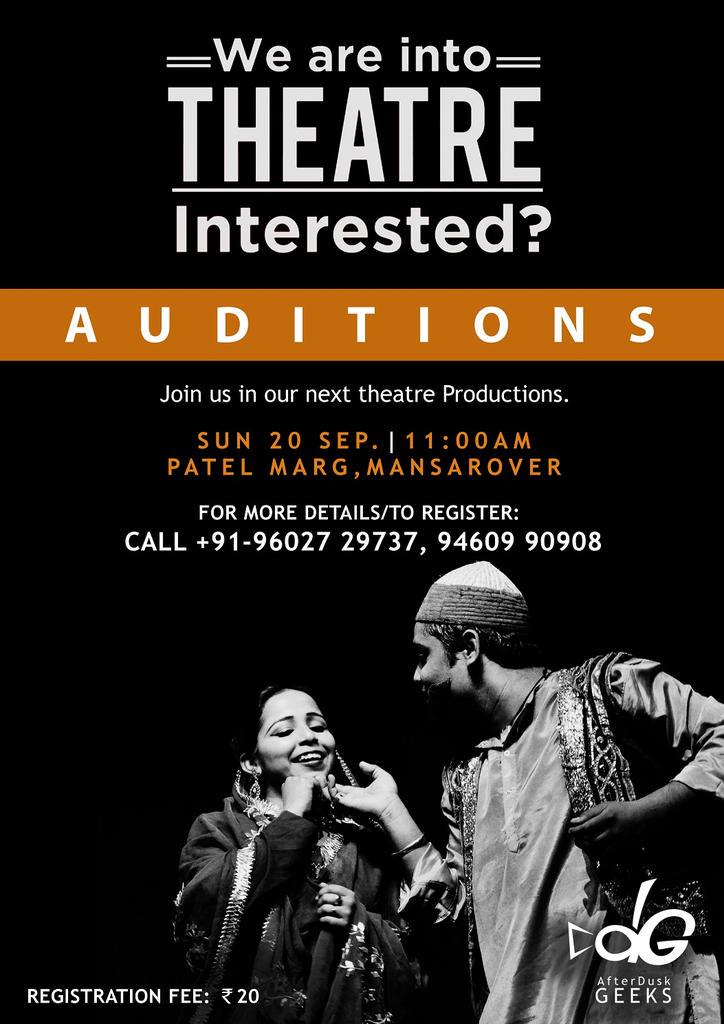 AfterDuskGeeks's tweet photo. After the #success of first #audition, we are here with second #opportunity to #new and #young #talent. http://t.co/3tQUTPVGmw