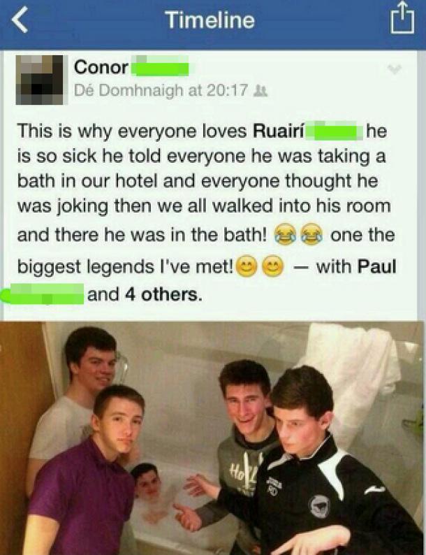 broderick's tweet photo. British lads overreacting to their friends doing normal stuff when they're drunk is my new favorite meme http://t.co/7lWmhwecKN