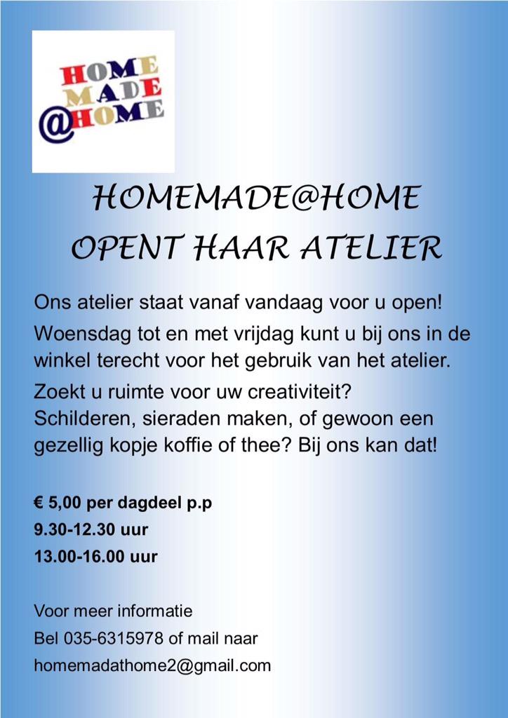 HomeMade@Home opent atelier
