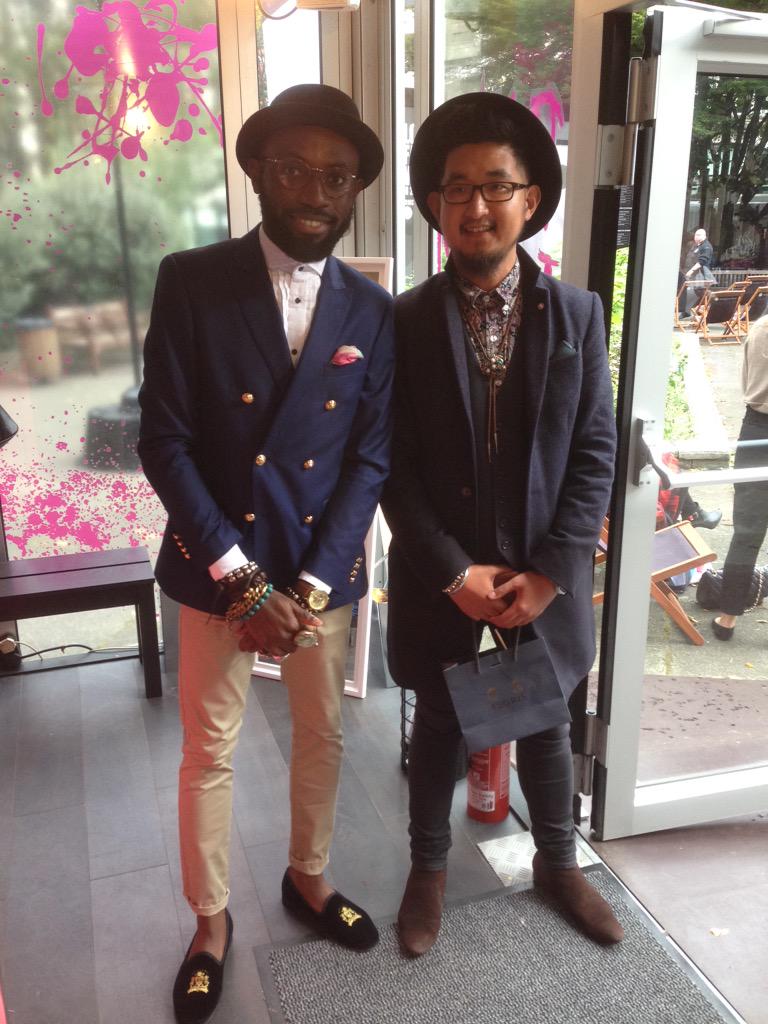 AdrianRCGordon's tweet photo. @Djyeo and I. Loving the swag #LFW http://t.co/CCAZfUUxbX