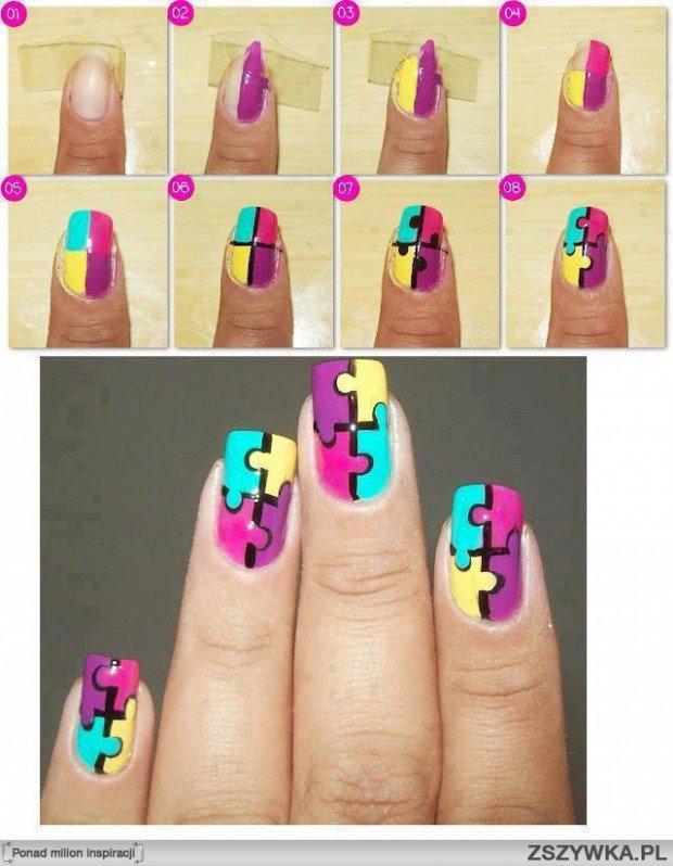 makeup482's tweet photo. #nail #nails #nailpolish #tutorial #tutorialstepbystep #stepbystep #beautiful #puzzle #colorful http://t.co/2lCXXV0llb