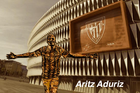 tweetzurigorri's tweet photo. El día que te hagan la estatua, xq ya te la mereces. Deberían sacarte en esta postura: goles y abrazo a la afición. http://t.co/kT4xUz7Odl