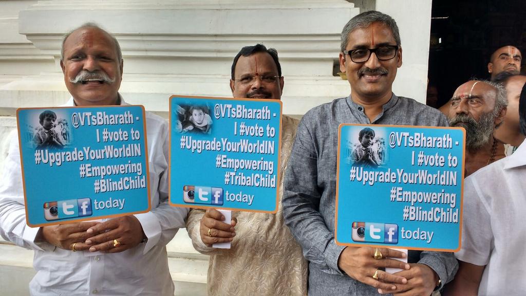 knpchakravarth1's tweet photo. I #vote for @vtsbharath to #UpgradeYourWorldIN #to provide quality education. &amp; #accomidation #food to tribal kids http://t.co/stlZH3RDkE