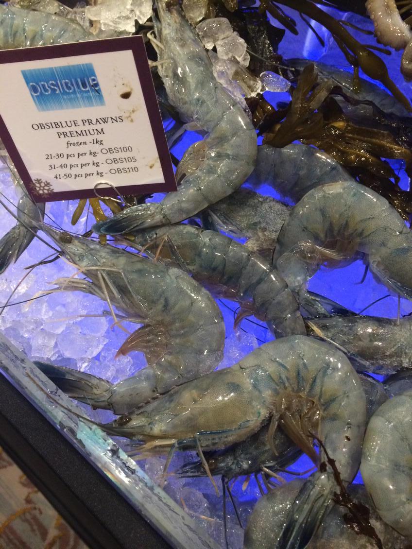 AndreDang's tweet photo. Blue prawns by Obsiblue @classicfinefood #cffshowcase http://t.co/GWIIASp7F4