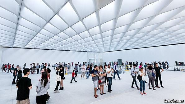TheEconomist's tweet photo. LA's Broad museum: a new home for 2,000 art works collected over a half a century http://t.co/tZbrkiu1MI http://t.co/UNMC2TfIo7