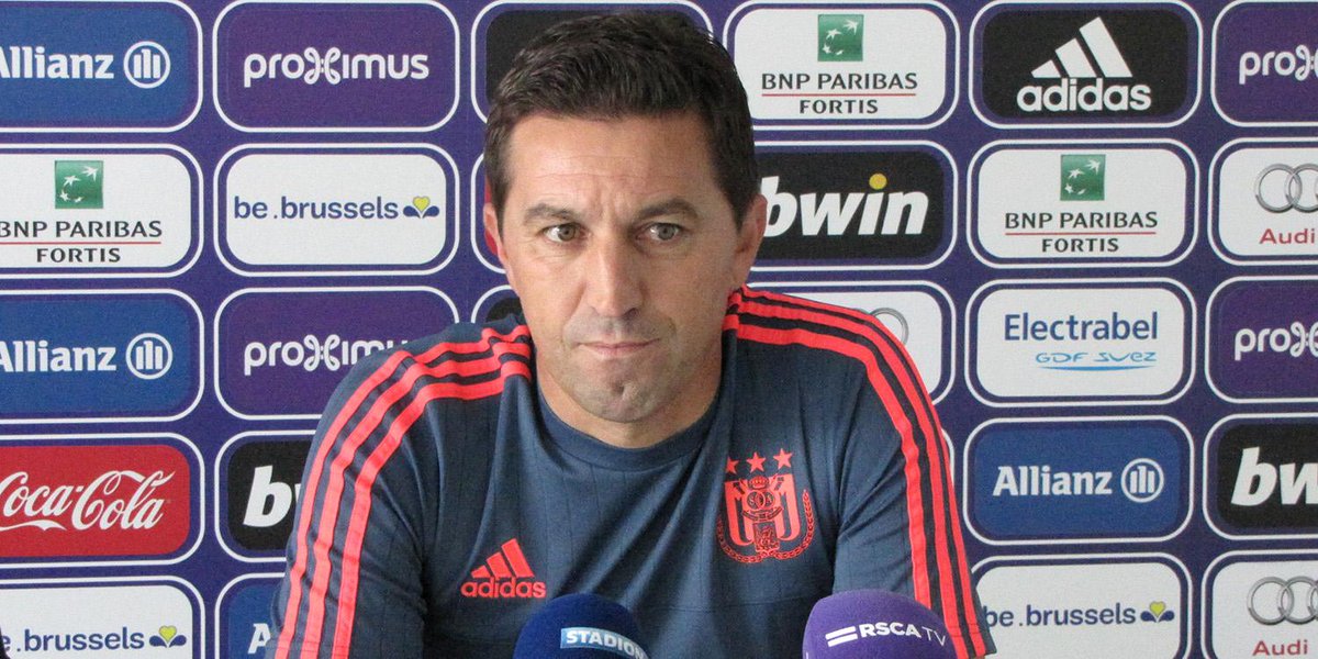 rscanderlecht's tweet photo. Press conference Besnik Hasi @ Neerpede #RSCA #ANDASM #ANDCHA http://t.co/03r9UTFzAK