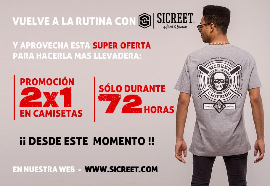 SicreetClothing's tweet photo. Desde este momento puedes disfrutar de nuestro #2x1 en camisetas en http://t.co/eK35k9nQXH #72horas #sicreet http://t.co/YW1CqQMT44