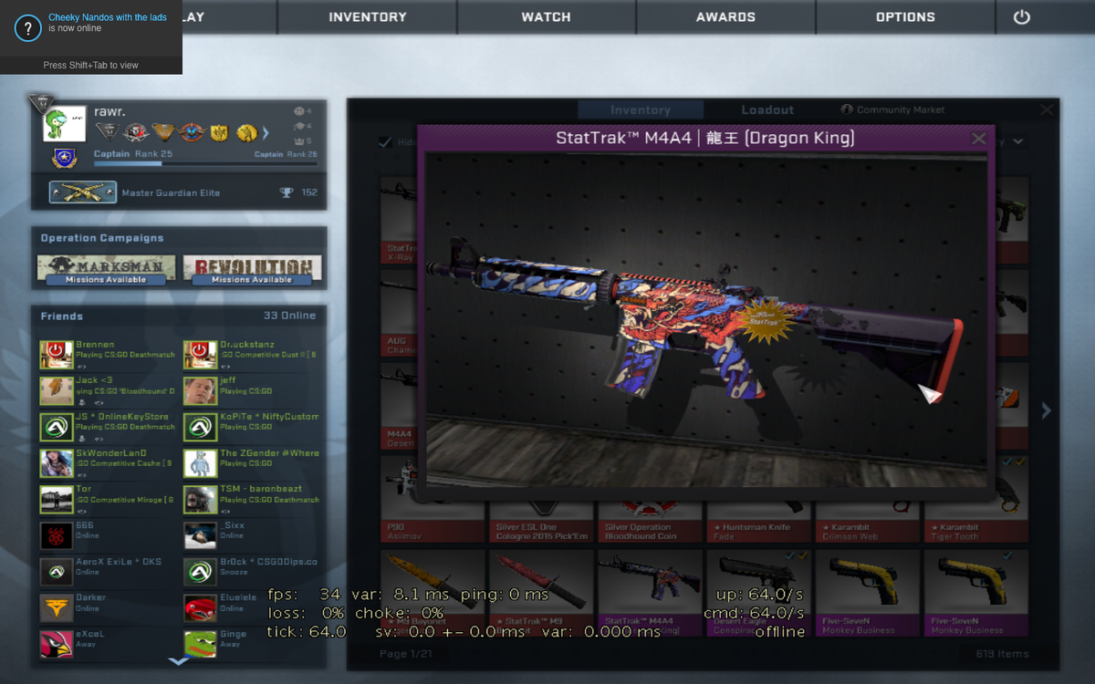 OliverStausholm's tweet photo. Giving away this StatTrak M4A4 Dragon King MW (Worth 24 Euros)! RT &amp; Follow Me for a chance to win! :) http://t.co/M75Dhle4xa