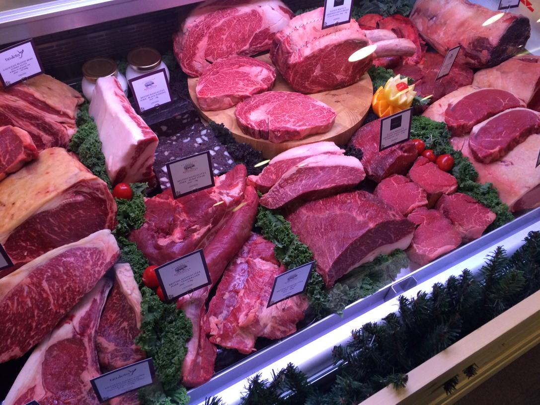 AndreDang's tweet photo. In this fridge there's Galician beef, mangalitza pork, scotch wagyu and grass fed Irish beef #cffshowcase http://t.co/Kl55wLUmSX