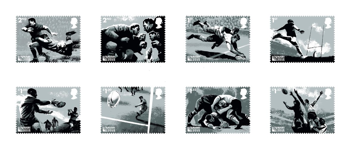 Check out our new stamps celebrating Rugby World Cup 2015 which kicks off today -bit.ly/1MuWyrC #RWC2015