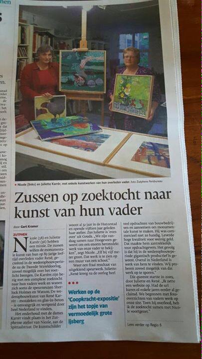 Prachtig artikel in <a href="/ds_Zutphen/">deStentor_Zutphen</a>!Vanmiddag om 16.00 opening bij Creatieve coöperatie Coopkracht, iedereen is welkom.