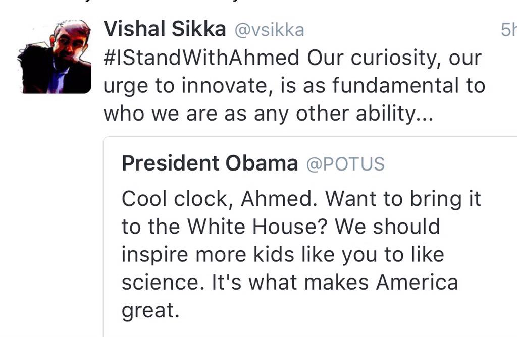 justicemathur's tweet image. Great Appreciation for
Innovation Of Dear #Ahmed
The #CoolClock Maker

Could B Called as
#AhmedClock
@POTUS
@vsikka
