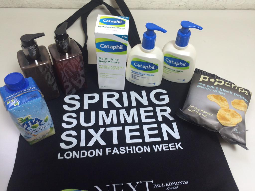 katymoseley's tweet photo. Thanks @CetaphilPH @PaulEdmonds217 @VitaCocoUK @popchips for our amazing #ModelBags #SS16 #LFW @BFC @NextModels http://t.co/g1eFPoCnZX