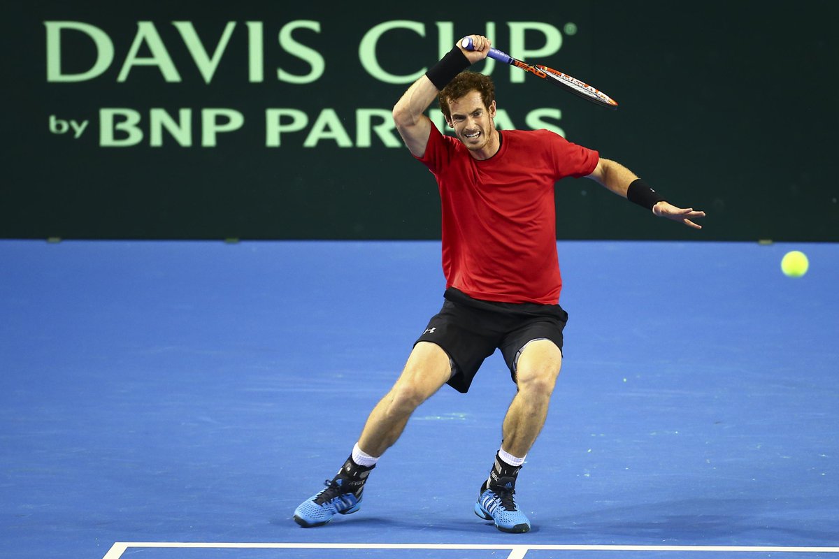 TeamGB's tweet photo. It's almost time for #DavisCup action! Watch live on @BBCTwo from 13:00 with @andy_murray on first #BackTheBrits http://t.co/mSJAt4C80f