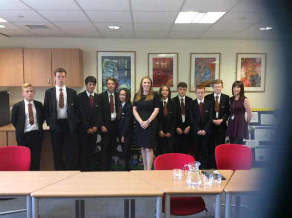 samJtemp's tweet photo. Recently met @AngelaRayner at my school. http://t.co/0DQAZwJpnA