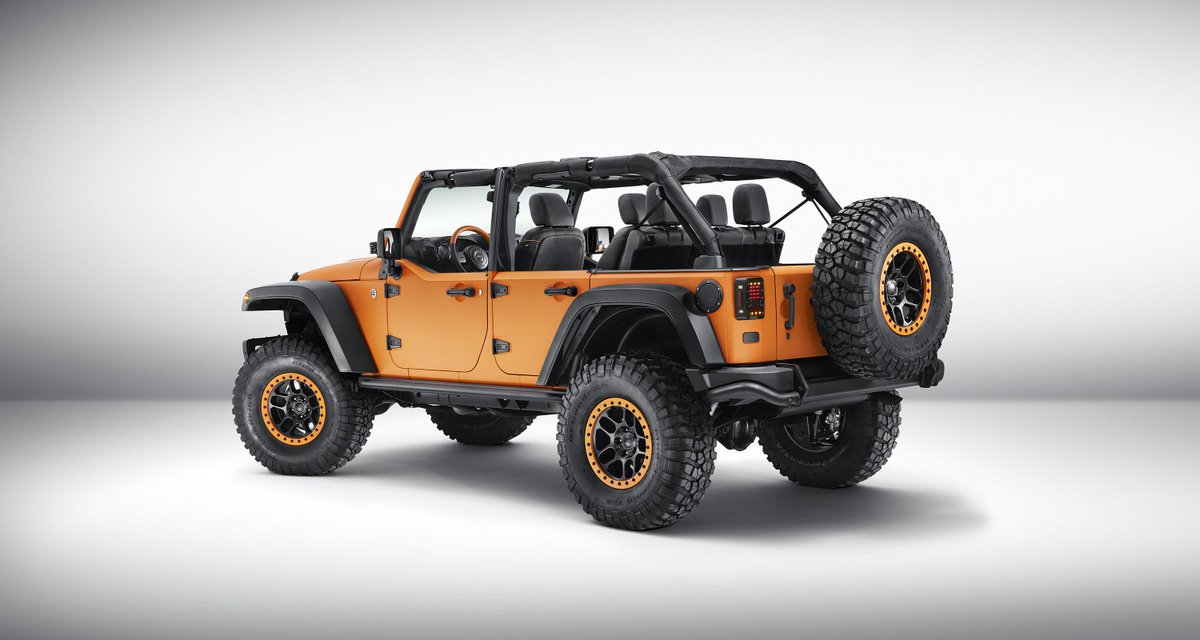 Jeep's tweet photo. The sun never sets on the Jeep Wrangler Sunriser concept. Here’s an exclusive look at the Frankfurt Auto Show reveal: http://t.co/p2AsD5MH6O