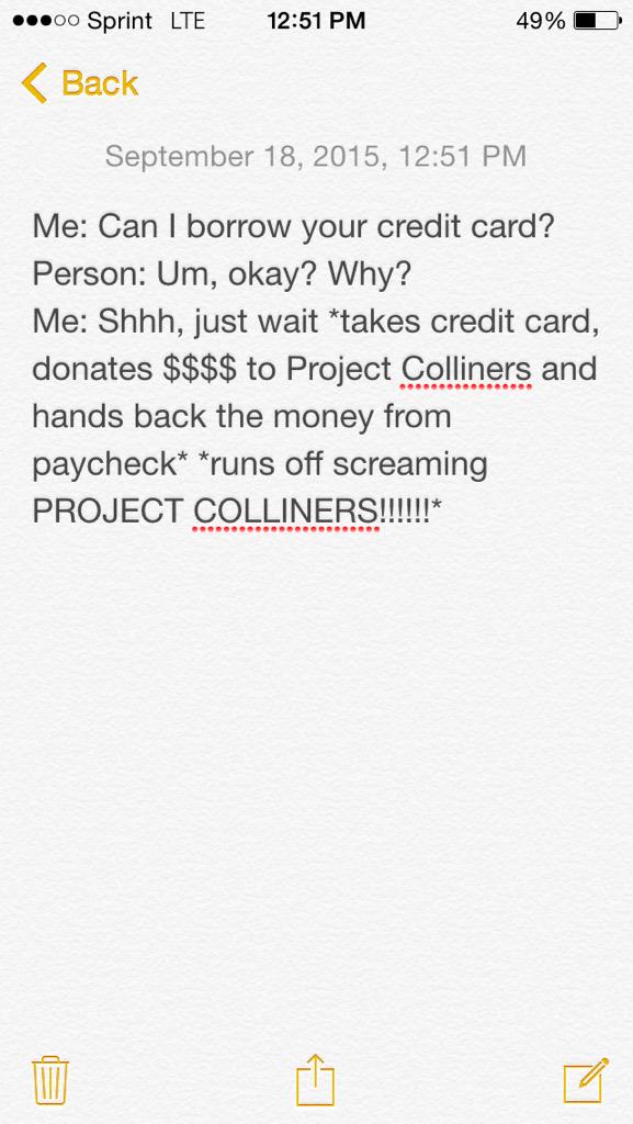 MelissaMAG21's tweet image. Pretty much what I want to do to everyone I know. @WeeklyChris #ProjectColliners