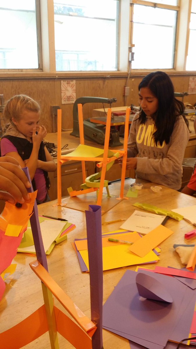 TechSequoia's tweet image. Constructing paper roller coasters in hands on technology