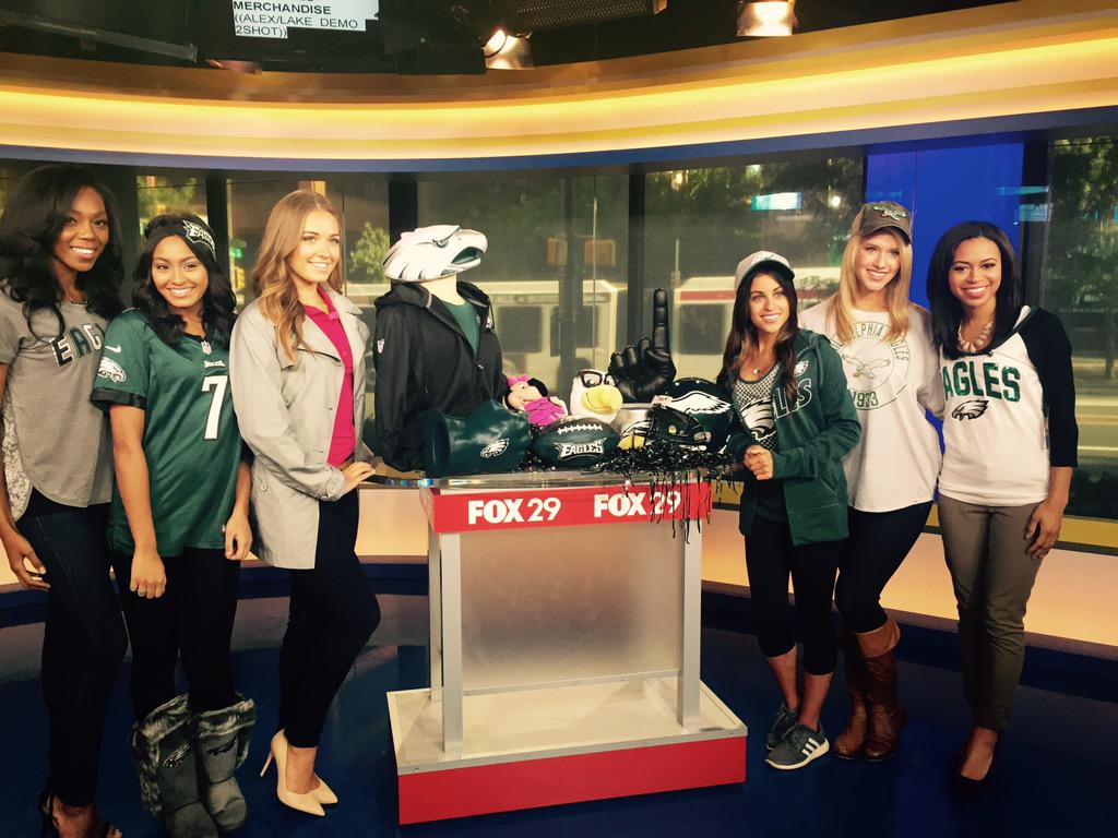 EaglesProShop's tweet photo. Thanks for having us @FOX29philly! We loved talking #Eagles Merchandise with you! 

#BeatDallas #FlyEaglesFly http://t.co/hqKsf5IXgQ