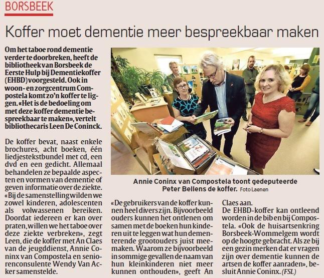 Morgen Werelddag Dementie. Borsbeek, Geel en Turnhout hebben een Eerste Hulp Bij Dementie Koffer te leen. #dementie