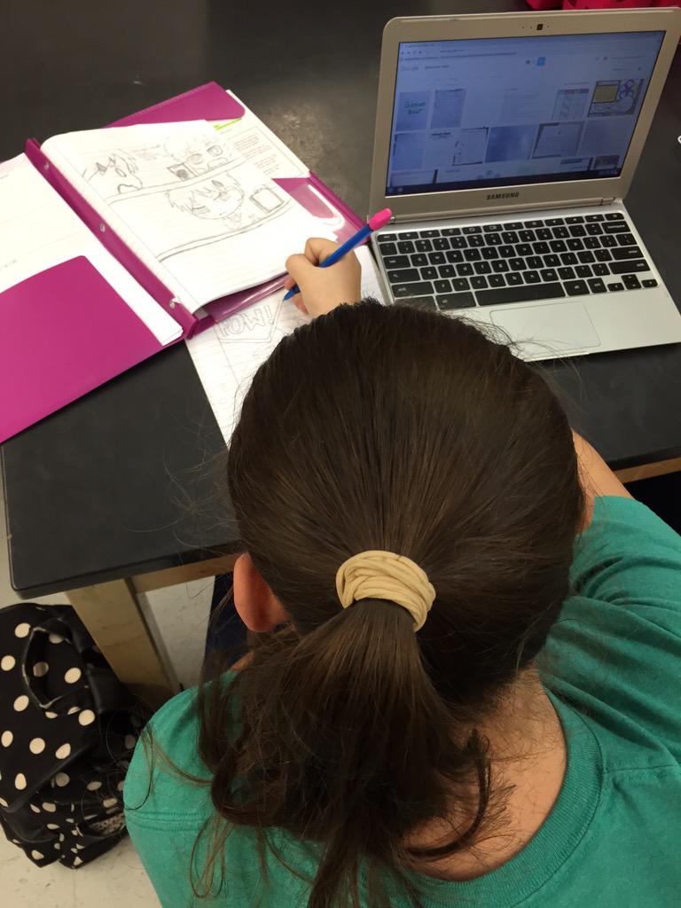 BuengerSarah's tweet photo. My geniuses at work. #wjhchat #geniushour #geniuschat http://t.co/YI5xPMSmhC