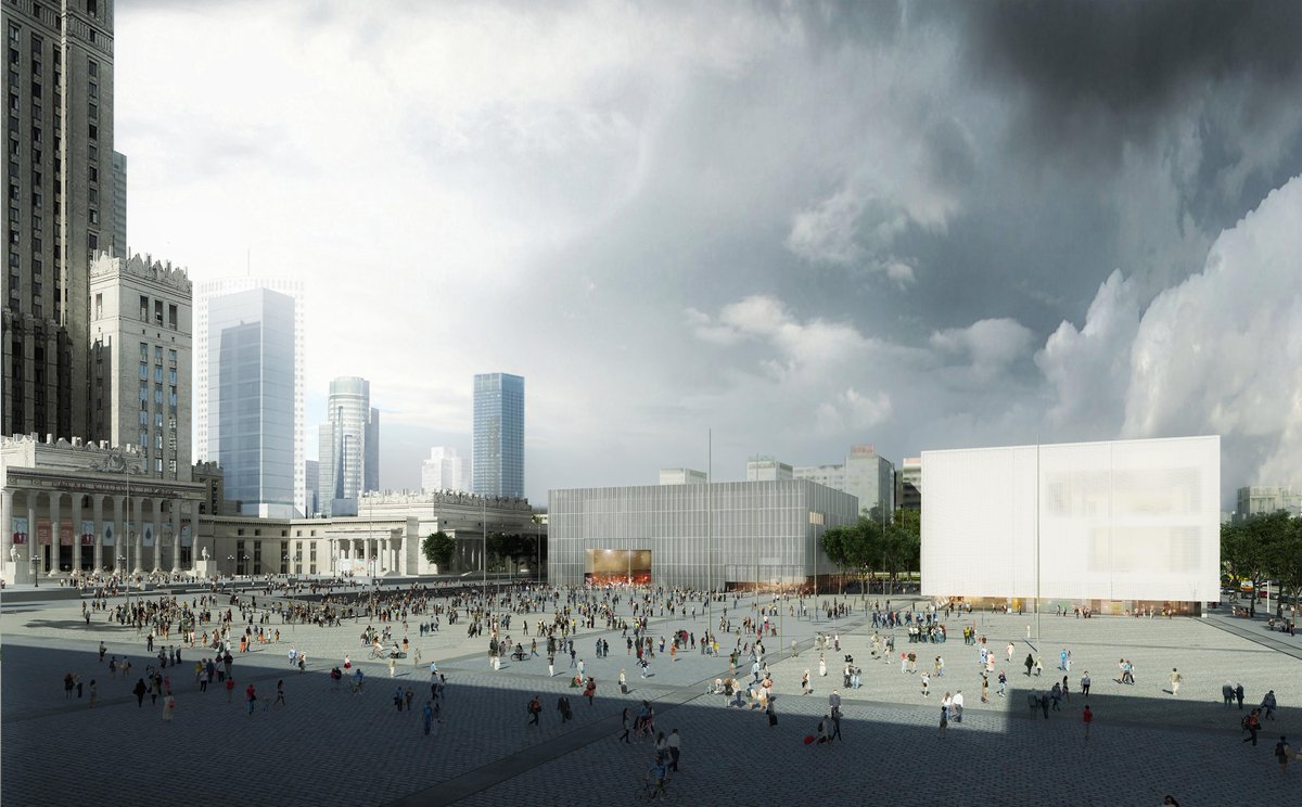 MSN_Warszawa's tweet photo. That's our #new #building (white) and the TR Warszawa theatre designed by #ThomasPhifer More:
http://t.co/pZbV4I2Cyg http://t.co/wmoIMTaVZS