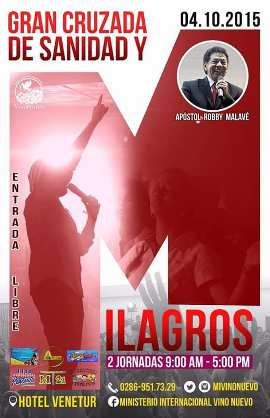 mivinonuevove's tweet photo. Este 4 de Octubre es la fecha, el Hotel Venetur es el lugar. «Gran cruzada de Sanidad y Milagros» No vengas solo! http://t.co/ak9eCCjNAF