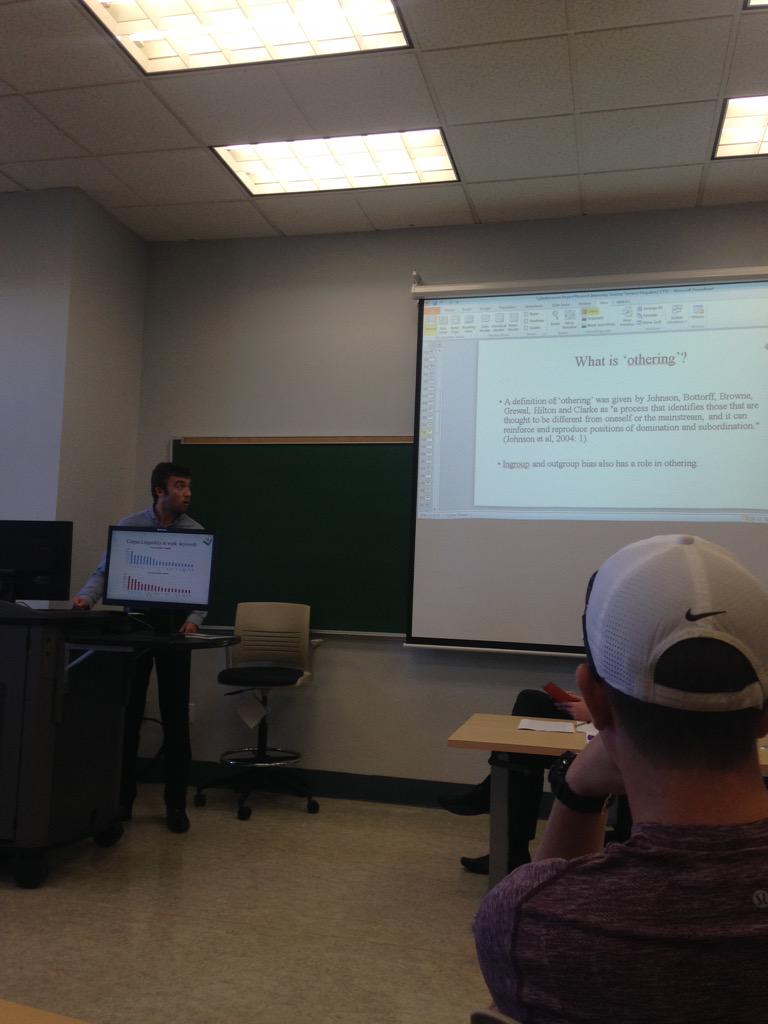 CTProject_KET's tweet photo. Now @luke_walker16 presenting his research on the idea and portrayal of 'West and Othering'#ctpinterns @CTP_Swansea http://t.co/Z1kA450Ntt
