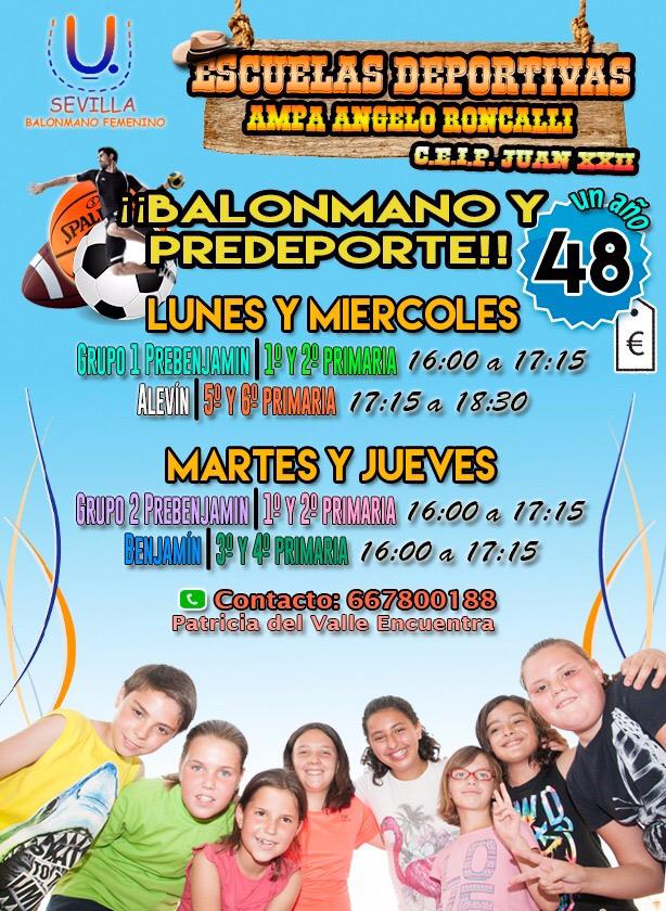 Comienzan las Escuelas Deportivas. Este año empezamos una nueva experiencia en CEIP Juan XXIII. No te lo pierdas!!!