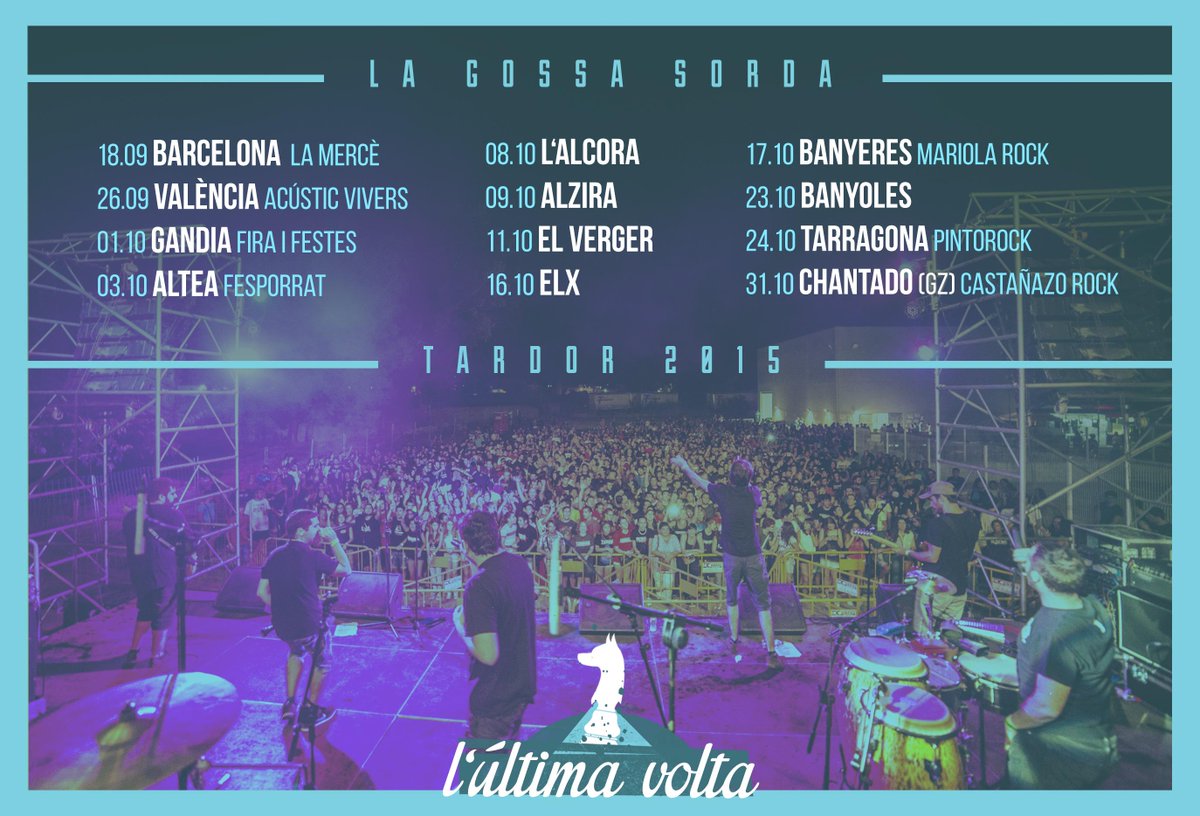 lagossasorda's tweet photo. Gaudint del final del viatge. Ací teniu els concerts de tardor de #lÚltimaVolta. http://t.co/8m76ygIzh7