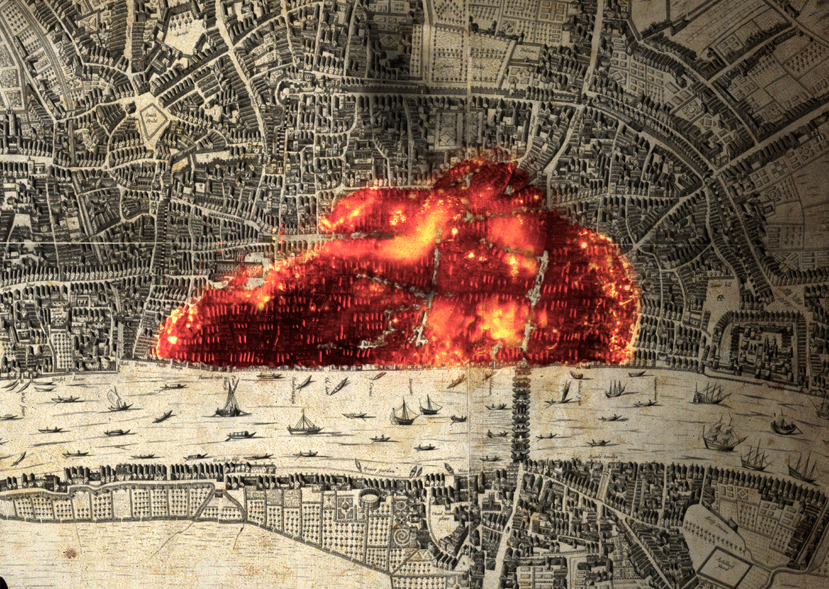 dan_lusby's tweet photo. Today's work in progress at @CentreScreenUK a classic #burningmap #London #Greatfire http://t.co/Z3Oqi7XW9k