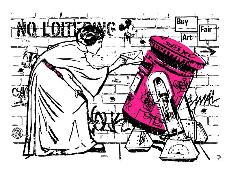 McrArtFair's tweet photo. So cool! Our very own @BuyArtFair @JJAdamsArt print from @cloudgallery1. Form an orderly queue only 25 free each day! http://t.co/4NdqqMl6dq