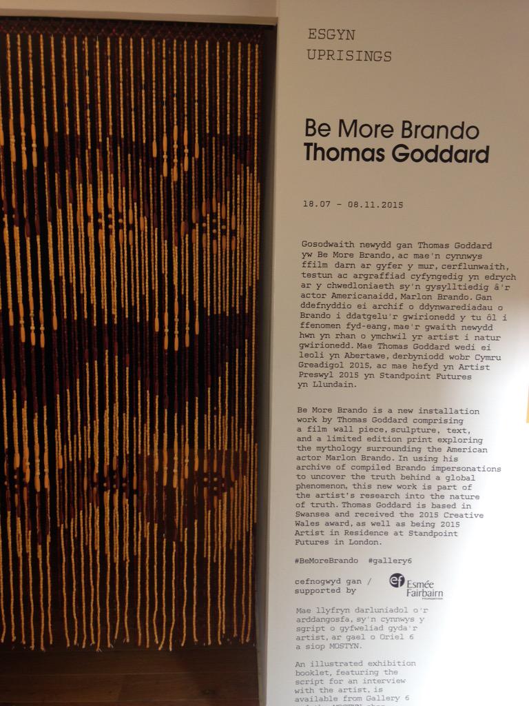 JoMarshJo's tweet photo. Don't miss Be More Brando at @MOSTYN_Wales_ by @ohmygodtom if you're in Llandudno for @LLAWN03 this weekend http://t.co/cE1wcSgK2g