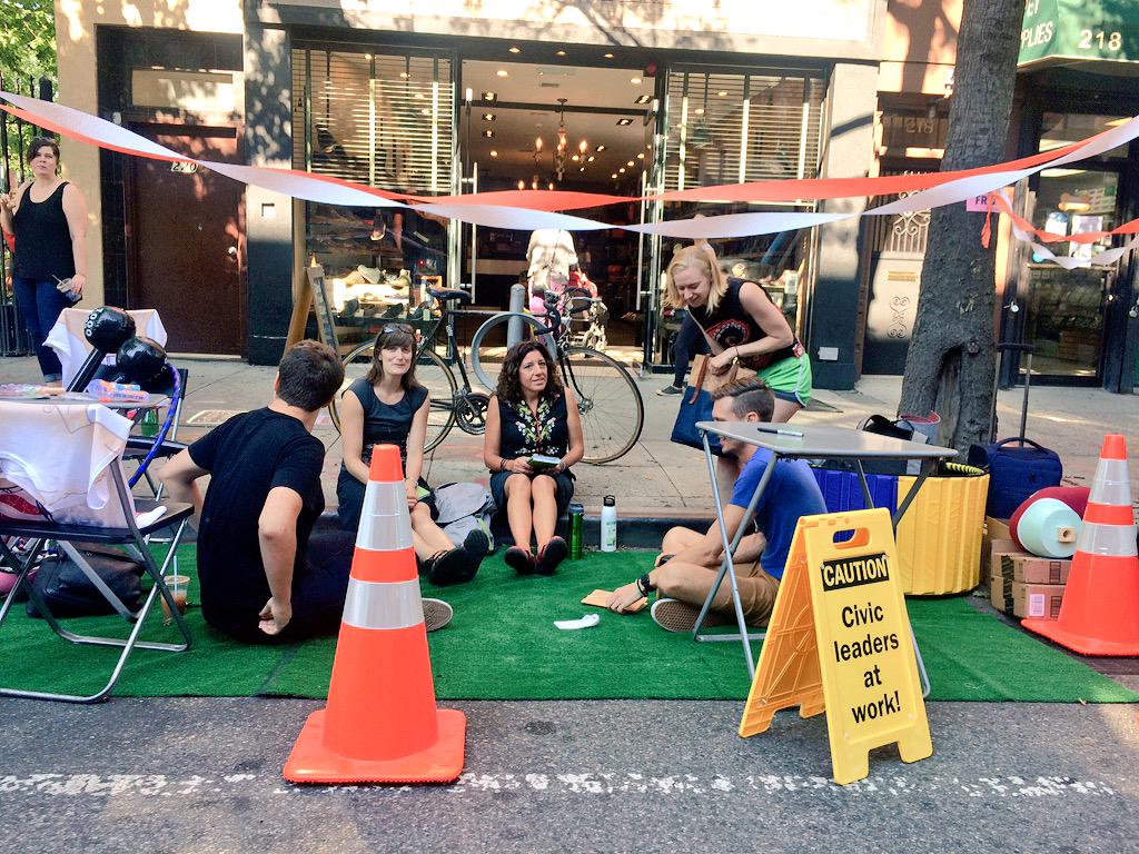 erinargyle's tweet photo. Just having a quick meeting with the @USFS_NRS  in the @ioby #ParkingDay space. @lnz37 #civicstrength http://t.co/QIBtgMx7F7