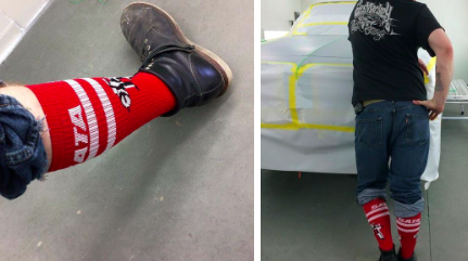 SATA_DanAm's tweet photo. Lookin' good, @KCsPaintShop. #SockGame #NiceStance #SATA #PaintLife http://t.co/0z0W7IUEFY